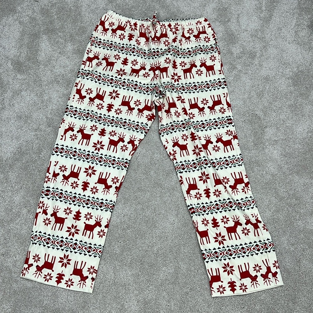 Hanna Anderson Adult Flannel Reindeer Pajama Pants